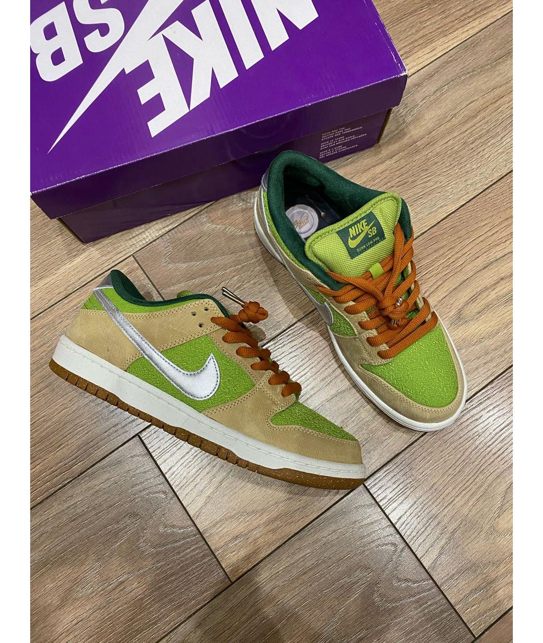 NIKE Зеленые низкие кроссовки / кеды, фото 5
