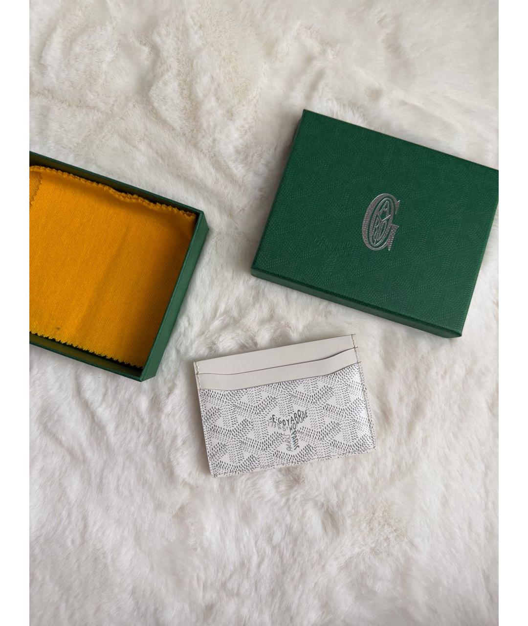 GOYARD Белый кожаный кардхолдер, фото 3