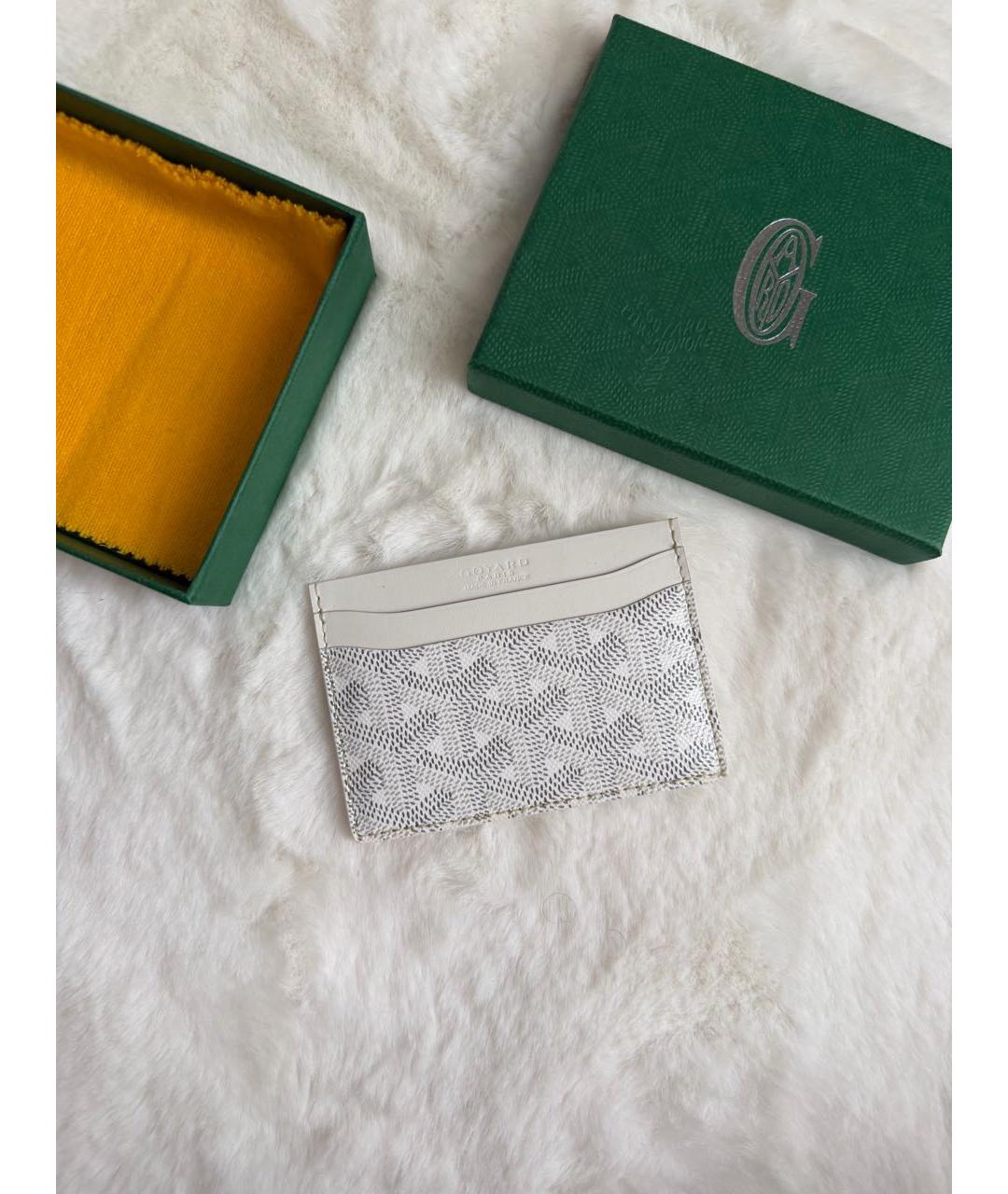 GOYARD Белый кожаный кардхолдер, фото 2