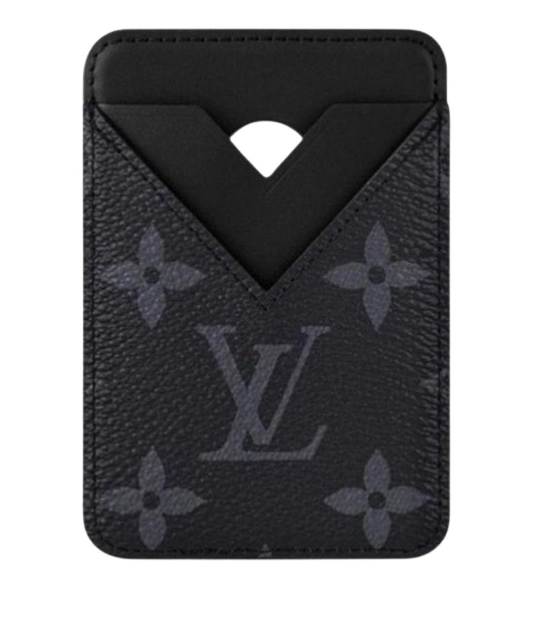LOUIS VUITTON Черный кожаный кардхолдер, фото 1