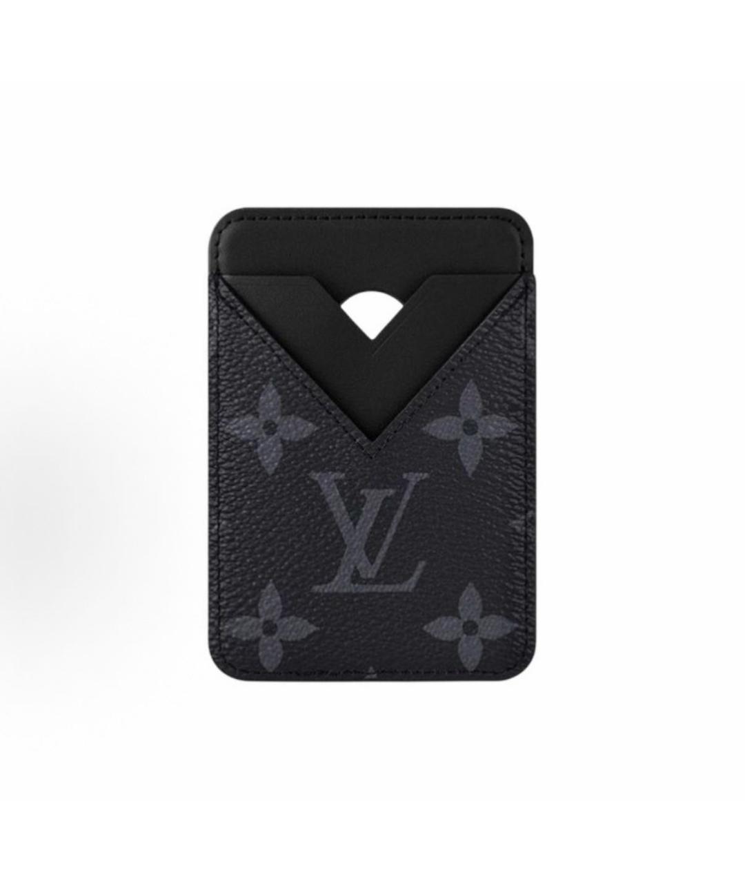 LOUIS VUITTON Черный кожаный кардхолдер, фото 4