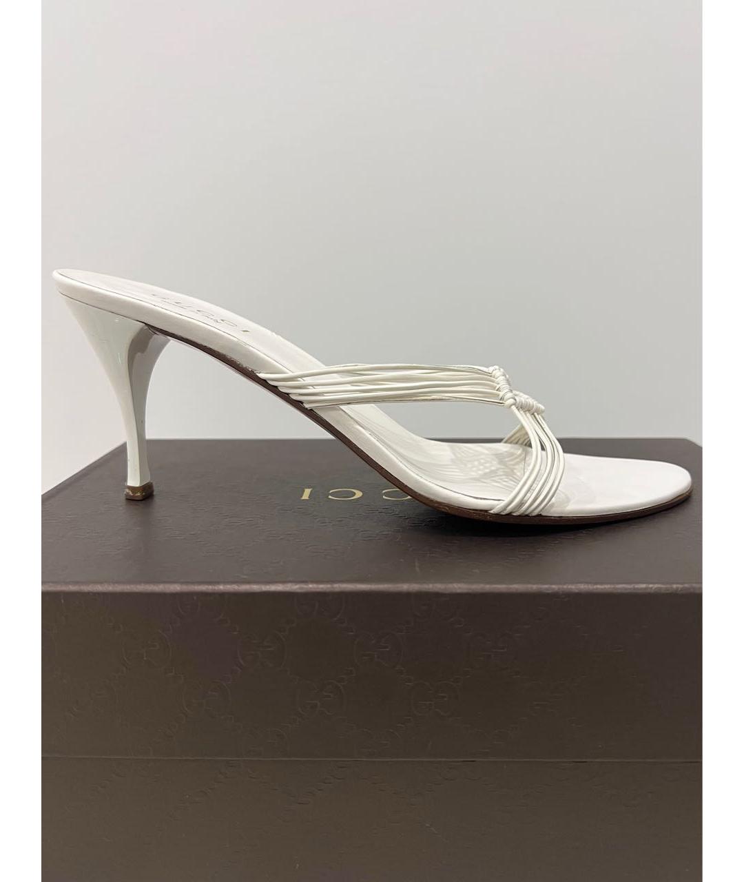 GUCCI Белые кожаные мюли, фото 7