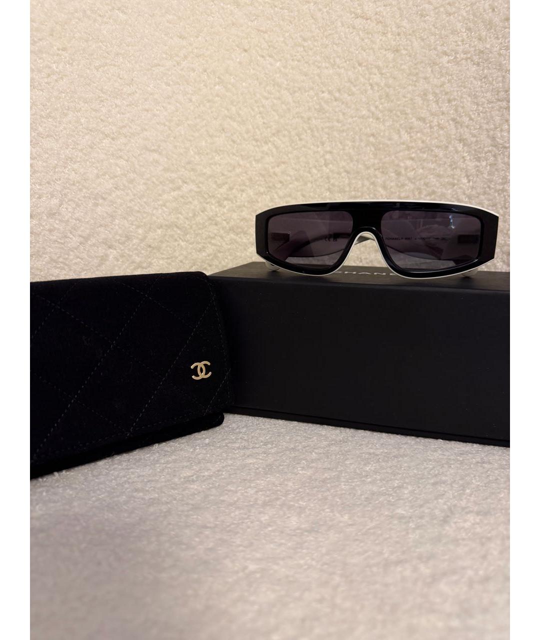 CHANEL Черные пластиковые солнцезащитные очки, фото 2