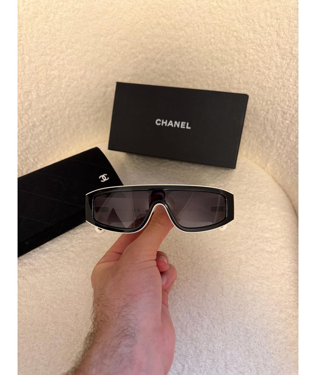 CHANEL Черные пластиковые солнцезащитные очки, фото 3