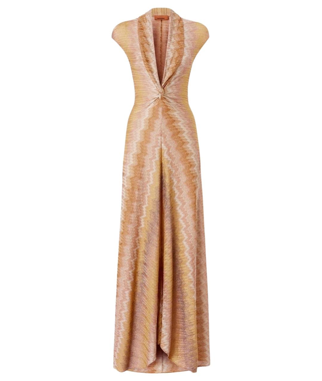 MISSONI Бежевое вискозное коктейльное платье, фото 1
