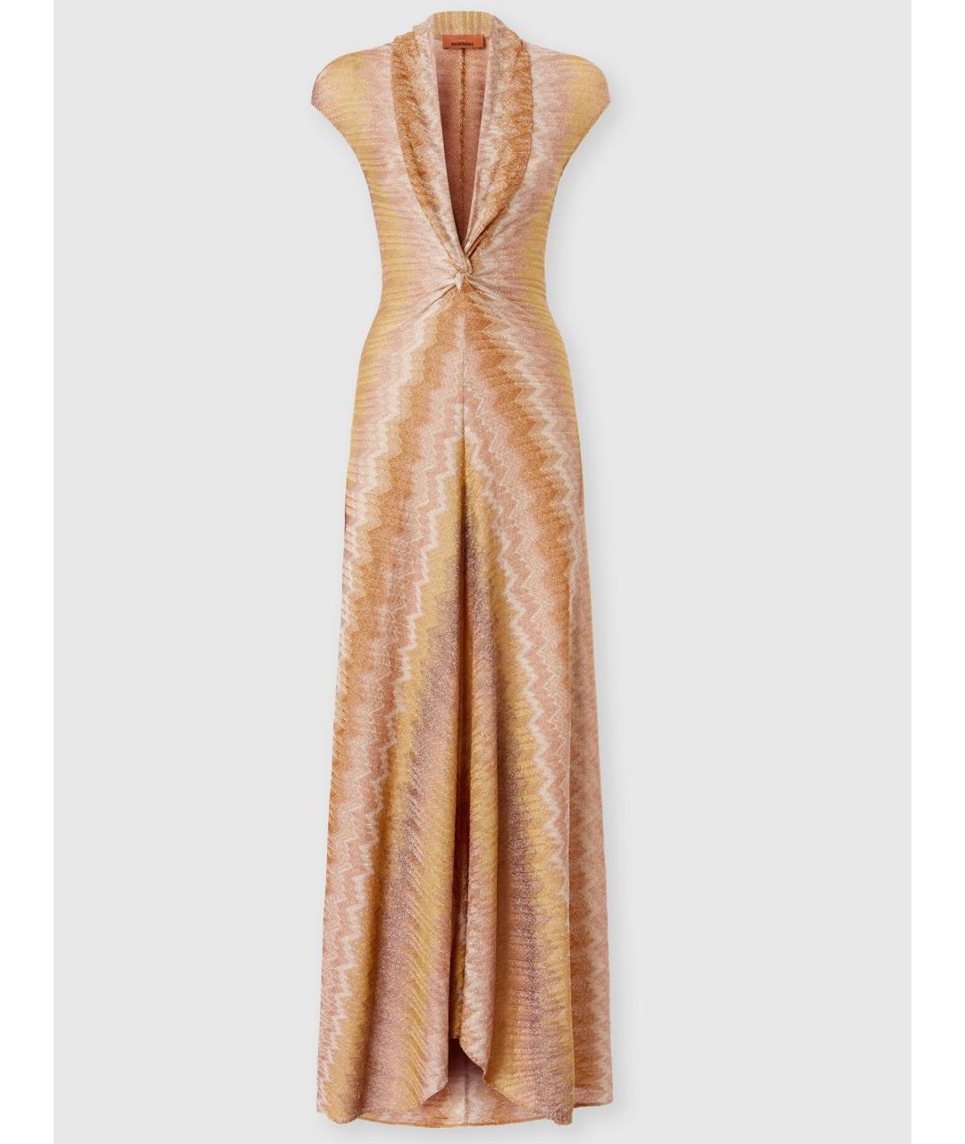 MISSONI Бежевое вискозное коктейльное платье, фото 5