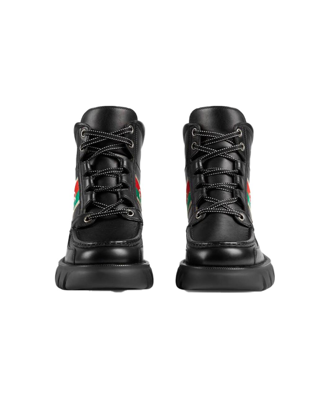GUCCI Черные кожаные низкие ботинки, фото 4