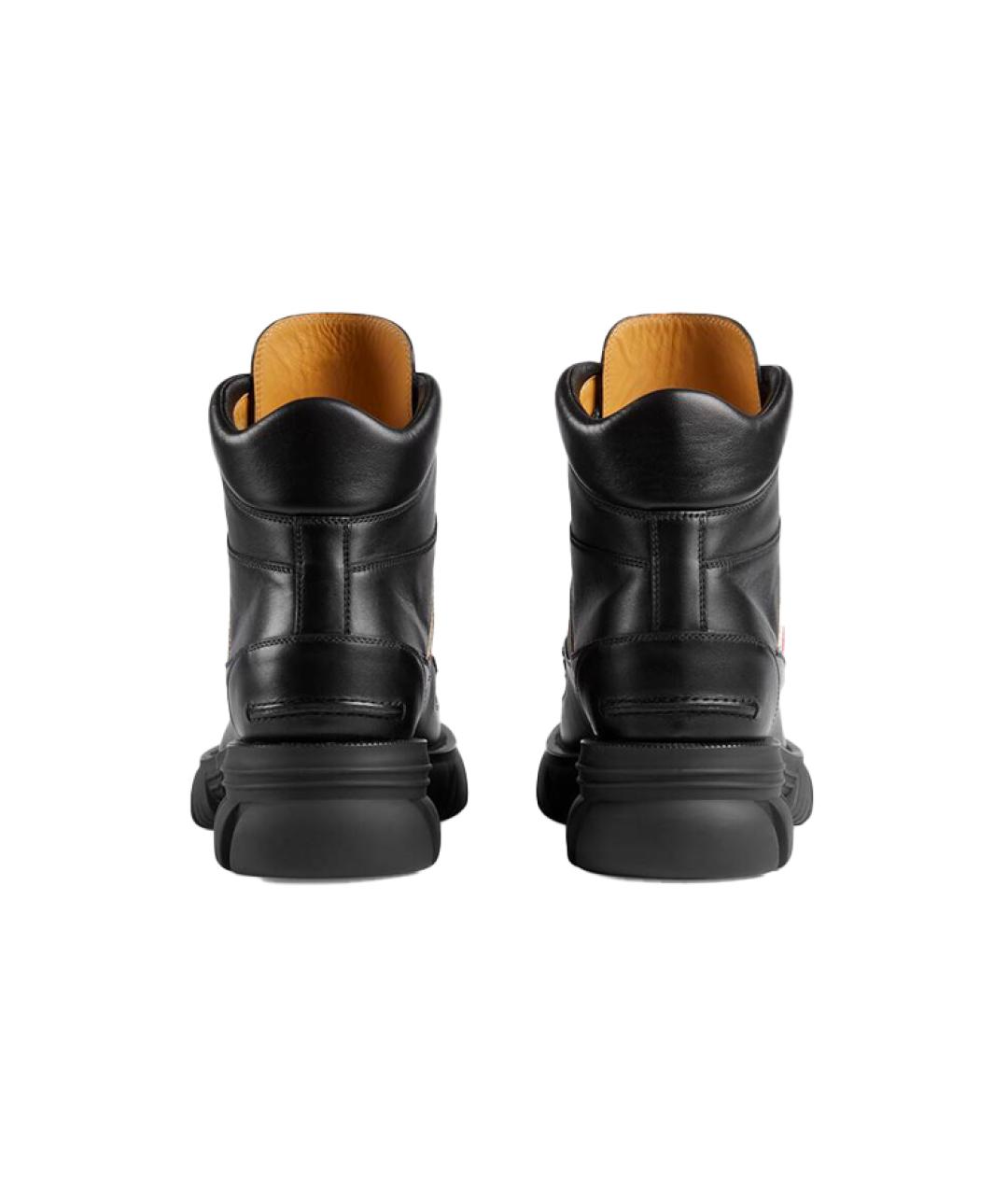 GUCCI Черные кожаные низкие ботинки, фото 5