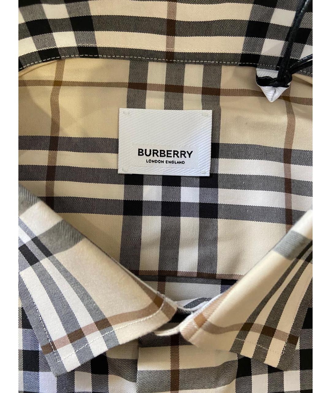 BURBERRY Бежевая хлопковая кэжуал рубашка, фото 3