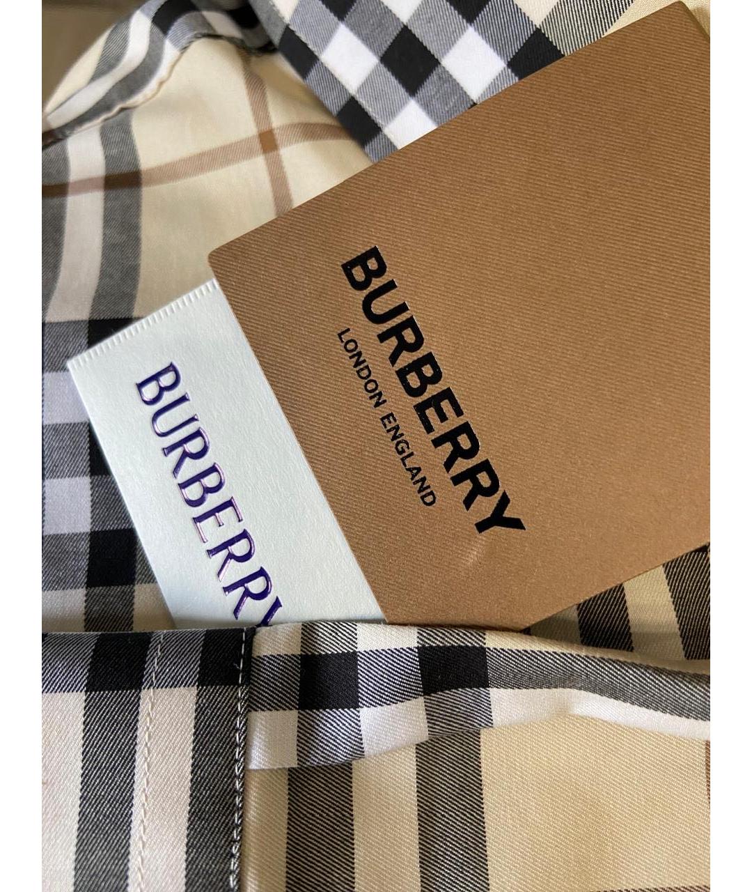 BURBERRY Бежевая хлопковая кэжуал рубашка, фото 7