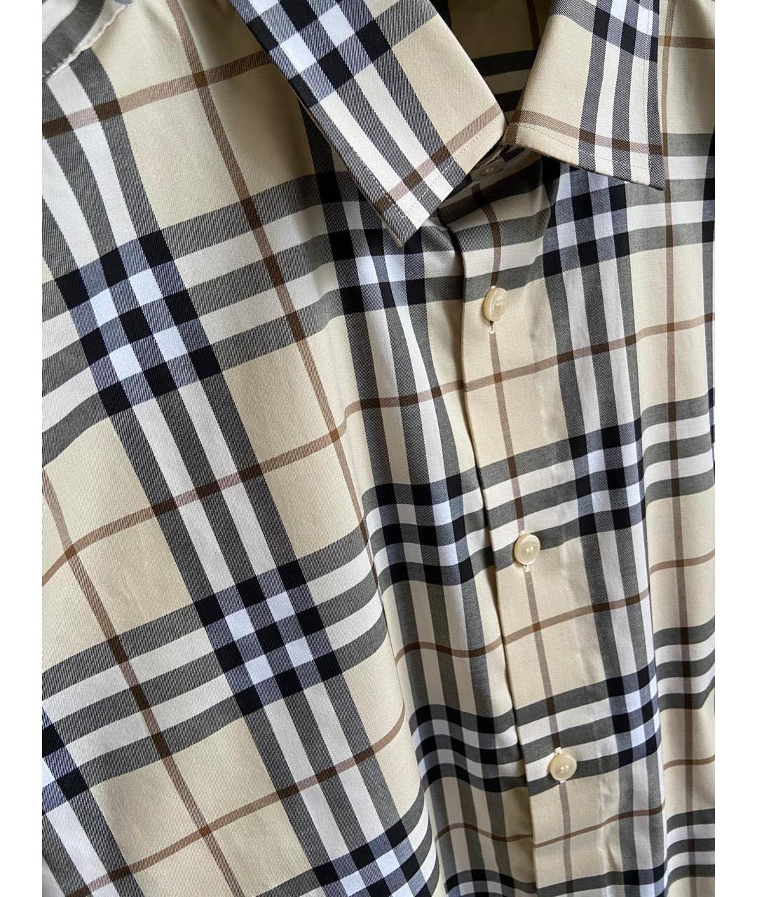 BURBERRY Бежевая хлопковая кэжуал рубашка, фото 4