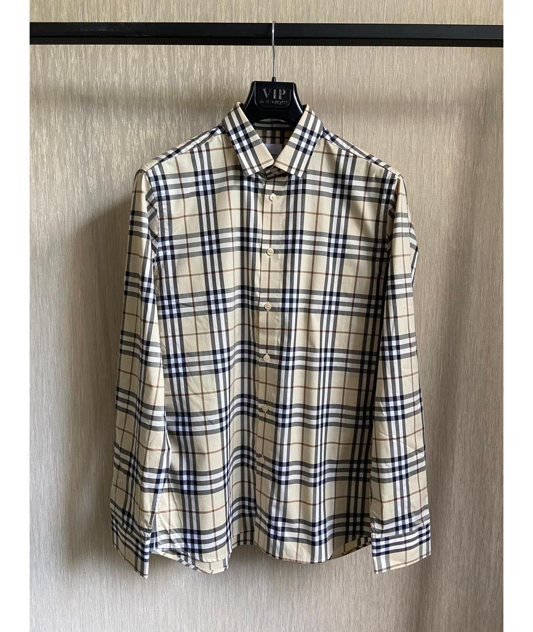 BURBERRY Бежевая хлопковая кэжуал рубашка, фото 9