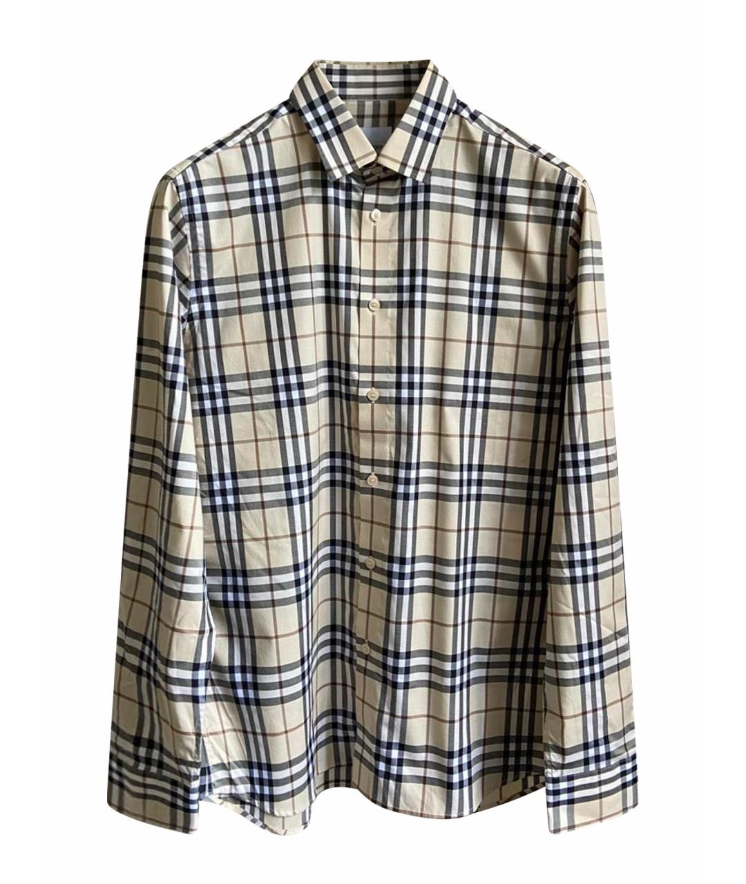 BURBERRY Бежевая хлопковая кэжуал рубашка, фото 1