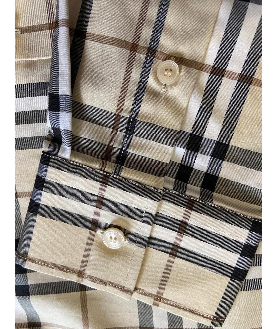 BURBERRY Бежевая хлопковая кэжуал рубашка, фото 4