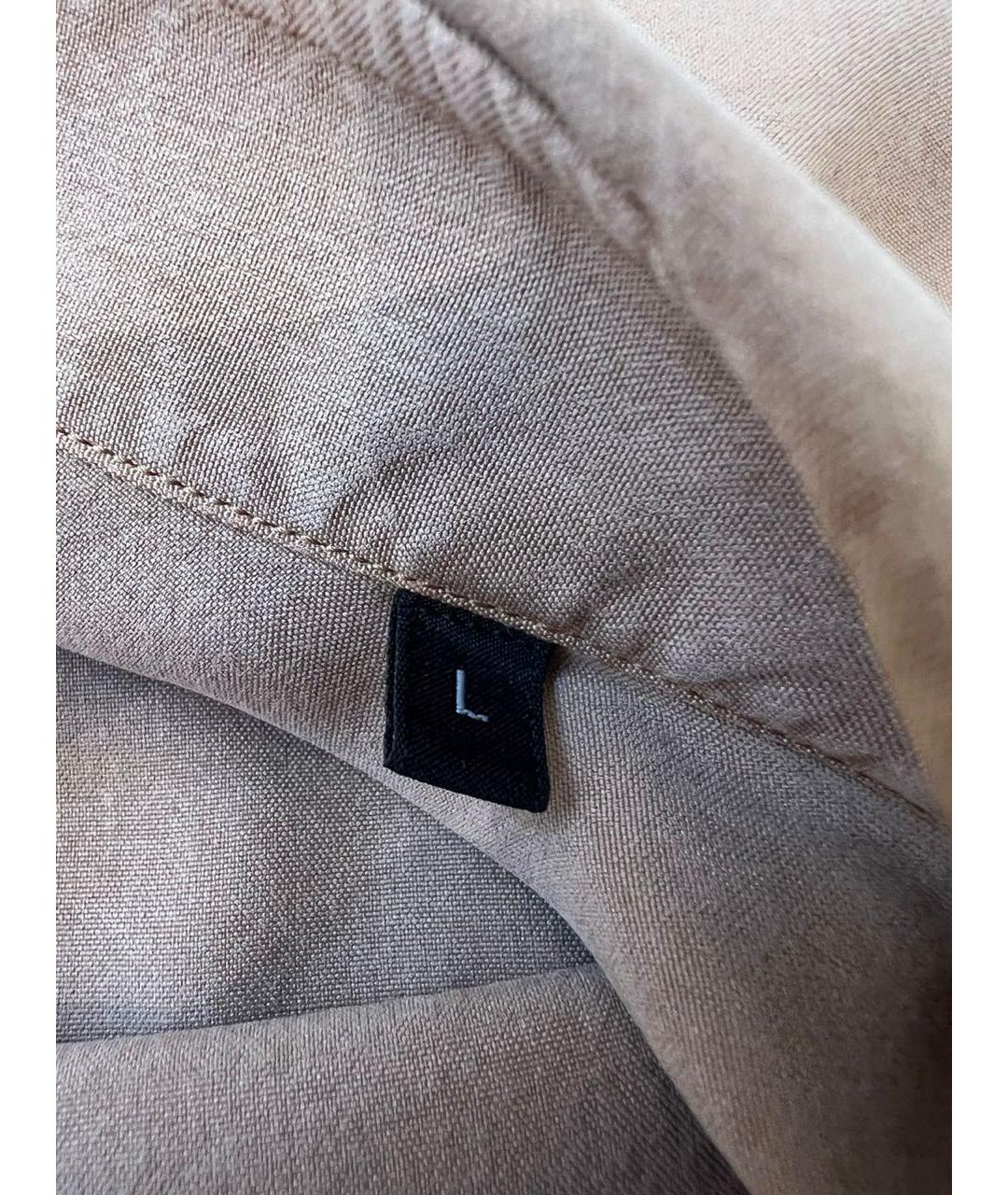 ZEGNA Бежевая шелковая кэжуал рубашка, фото 5