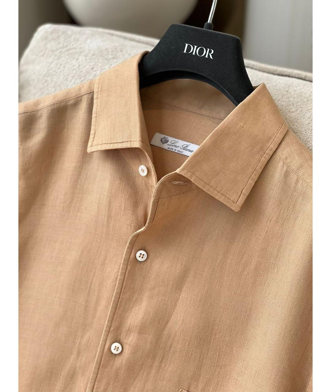 LORO PIANA Бежевая льняная кэжуал рубашка, фото 3