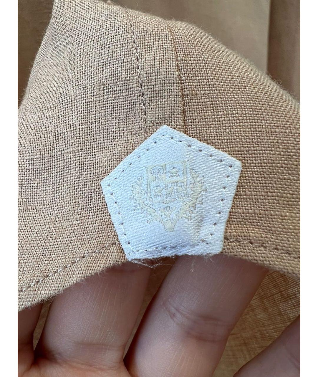 LORO PIANA Бежевая льняная кэжуал рубашка, фото 5