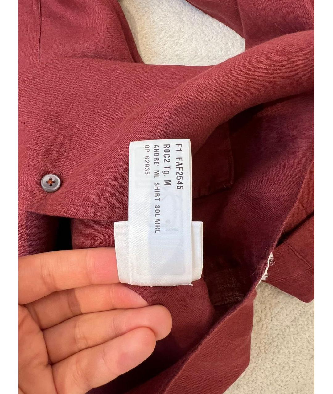 LORO PIANA Красная льняная кэжуал рубашка, фото 7