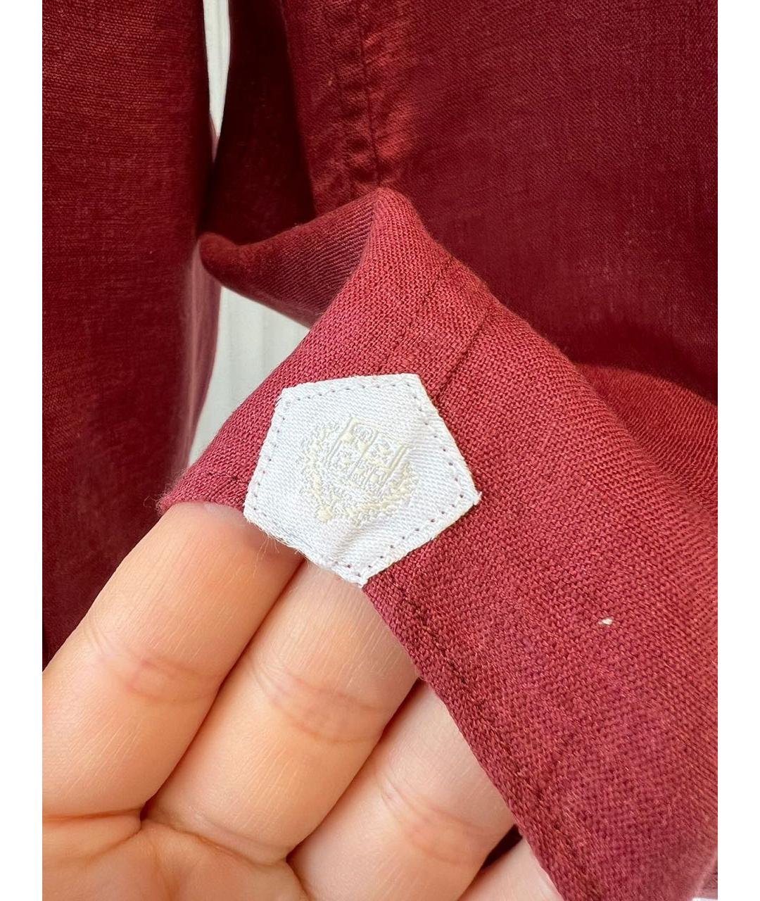 LORO PIANA Красная льняная кэжуал рубашка, фото 4