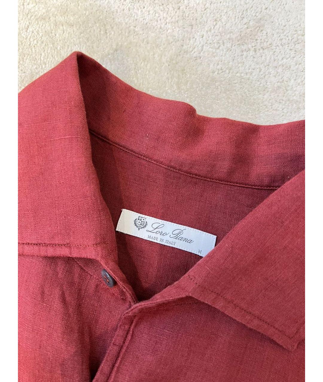 LORO PIANA Красная льняная кэжуал рубашка, фото 3