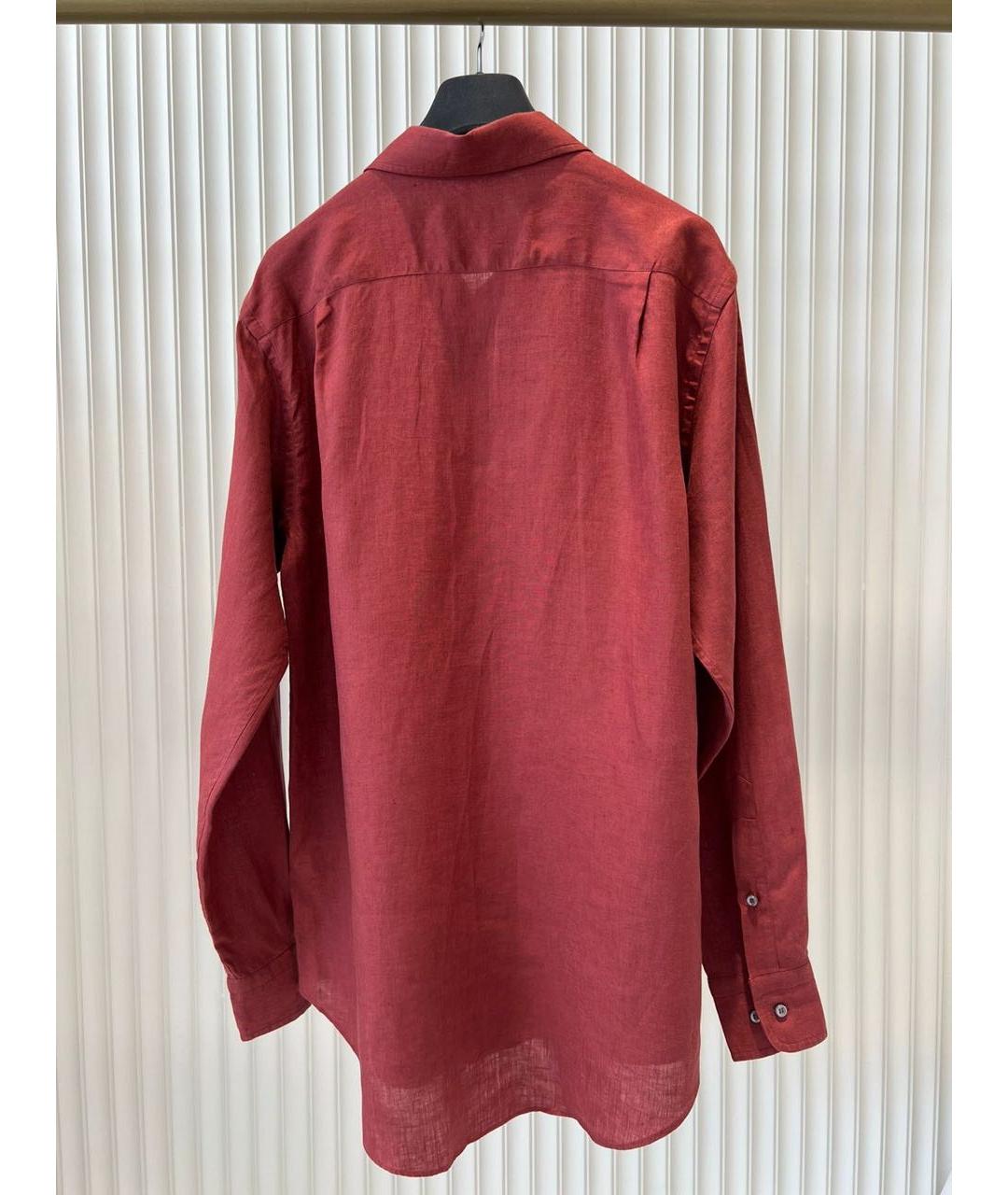 LORO PIANA Красная льняная кэжуал рубашка, фото 2