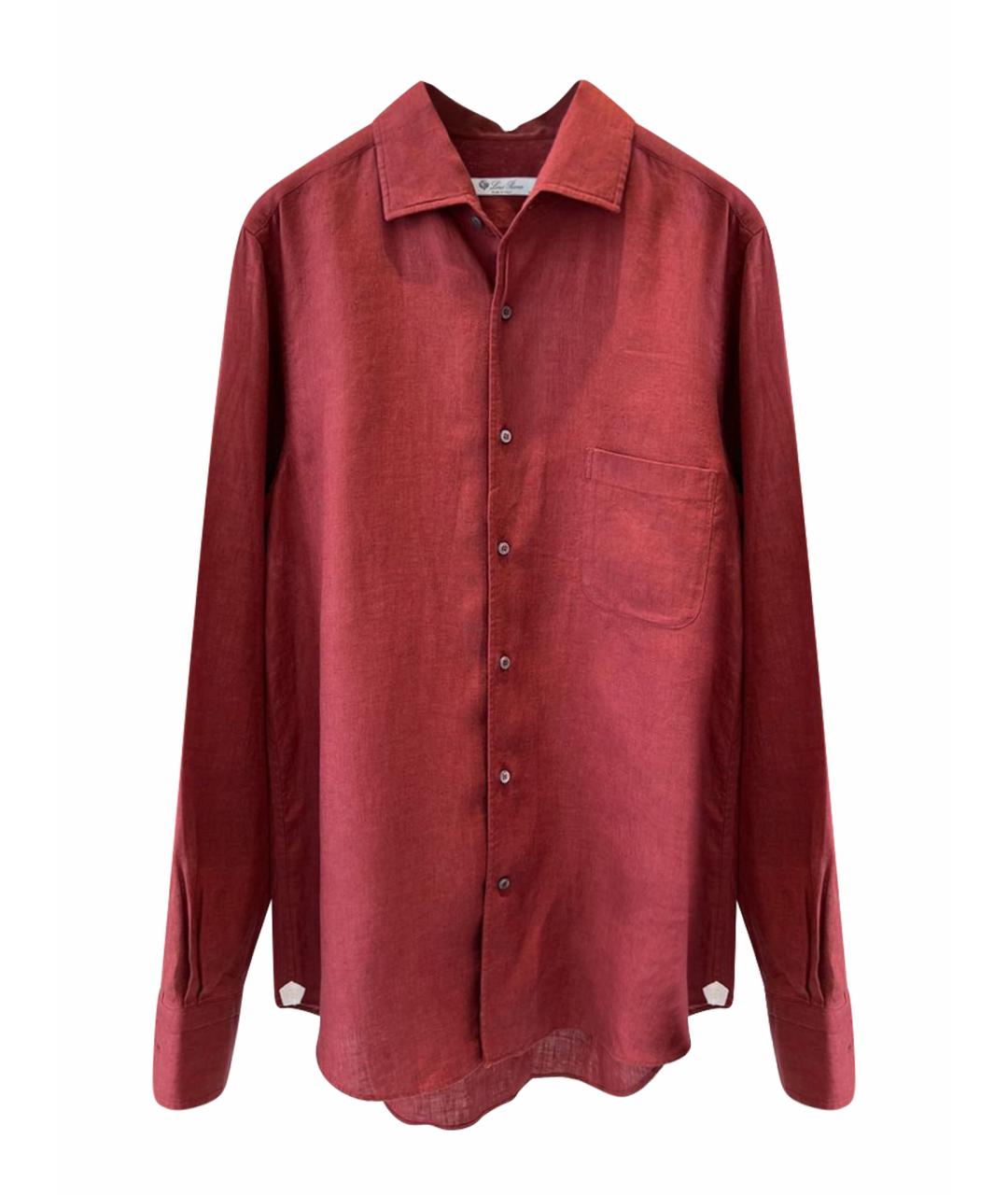 LORO PIANA Красная льняная кэжуал рубашка, фото 1