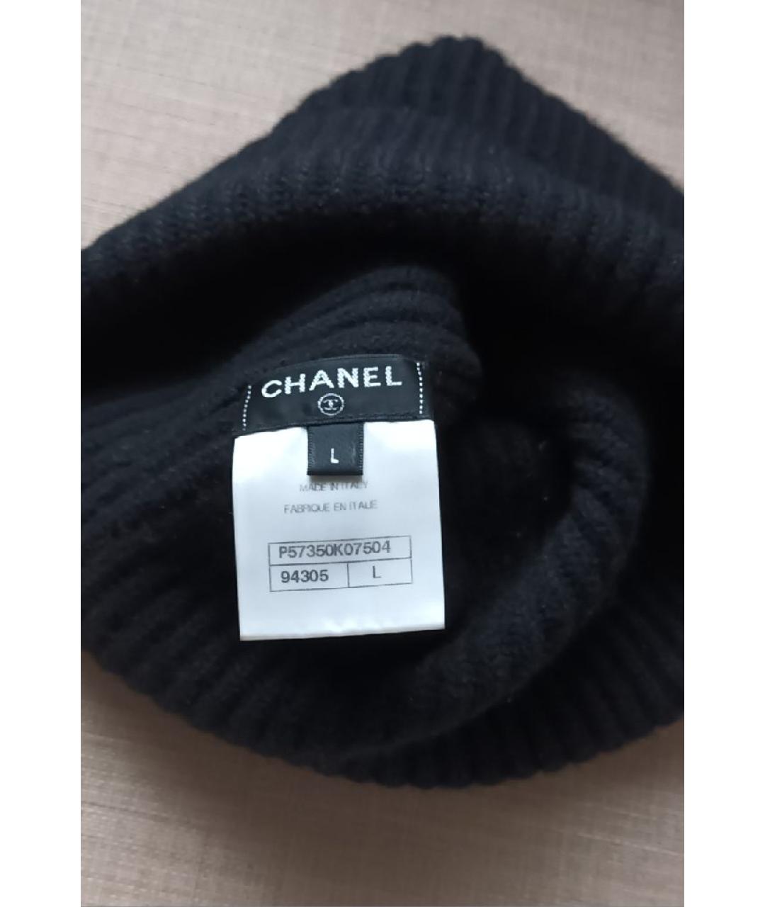 CHANEL Черная кашемировая шапка, фото 5