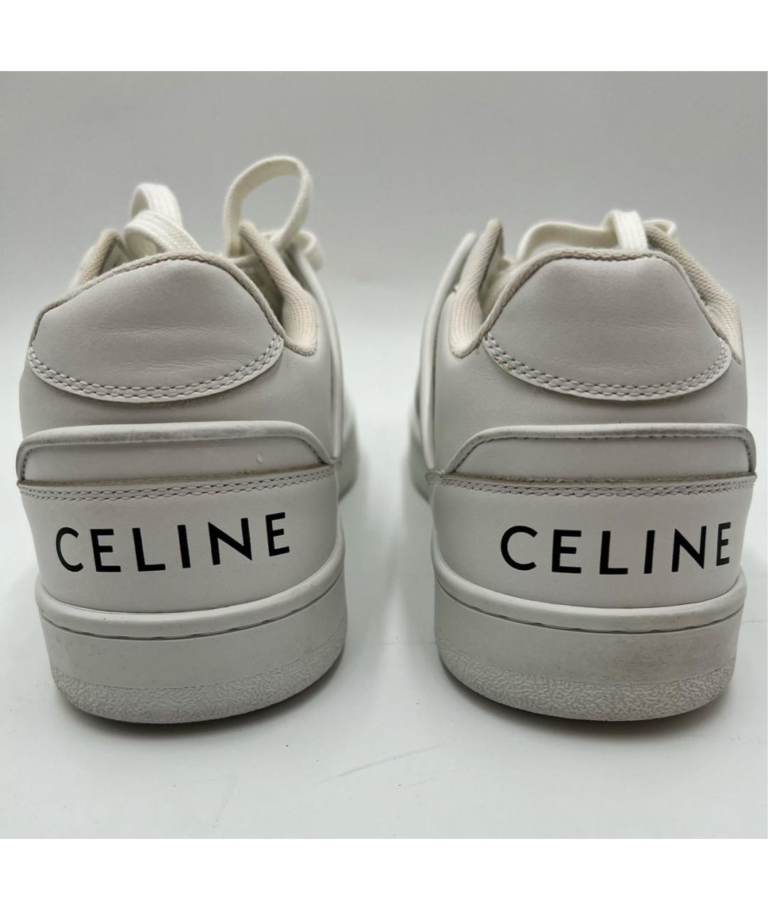 CELINE Белые кожаные низкие кроссовки / кеды, фото 5