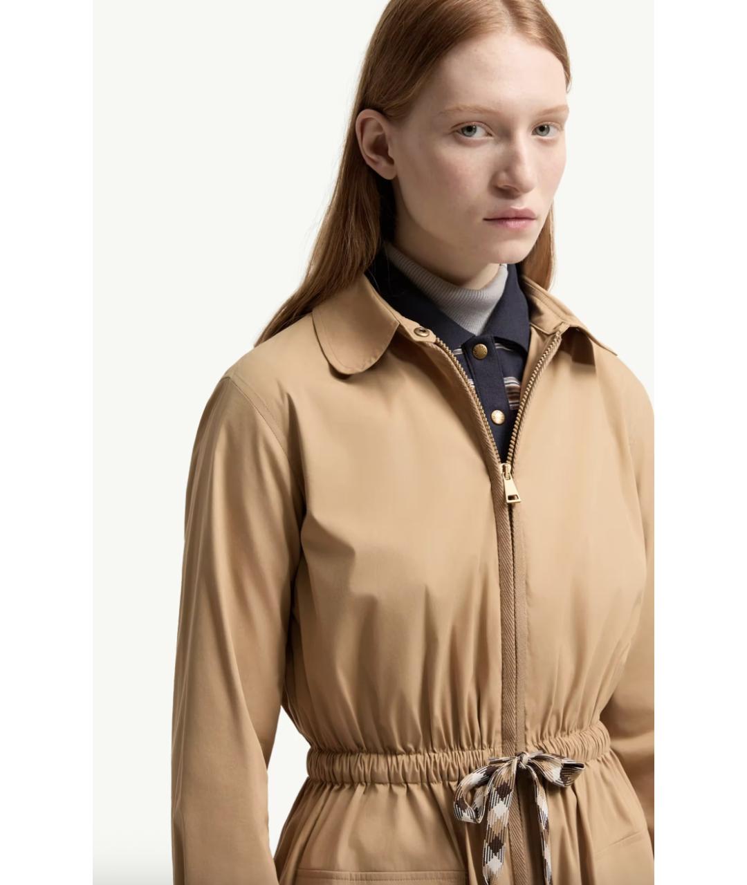 MONCLER Бежевое хлопковое повседневное платье, фото 4