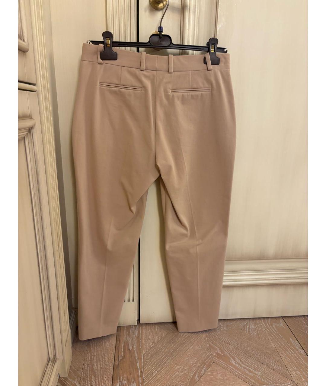 LORO PIANA Бежевые хлопковые прямые брюки, фото 2