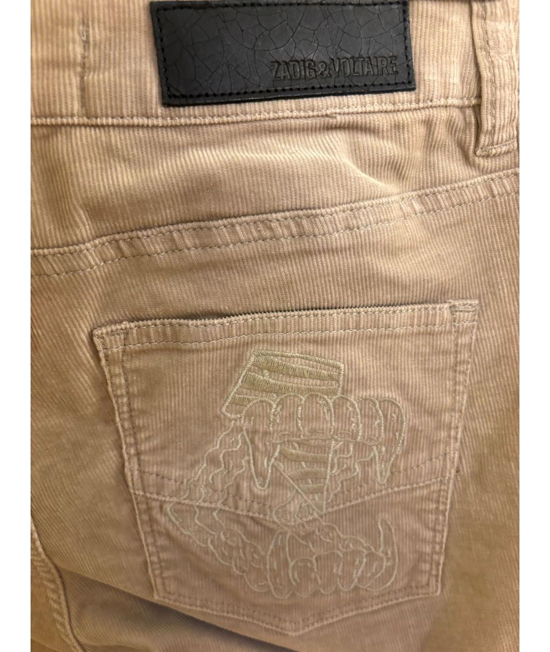 ZADIG & VOLTAIRE Бежевые хлопковые прямые джинсы, фото 4