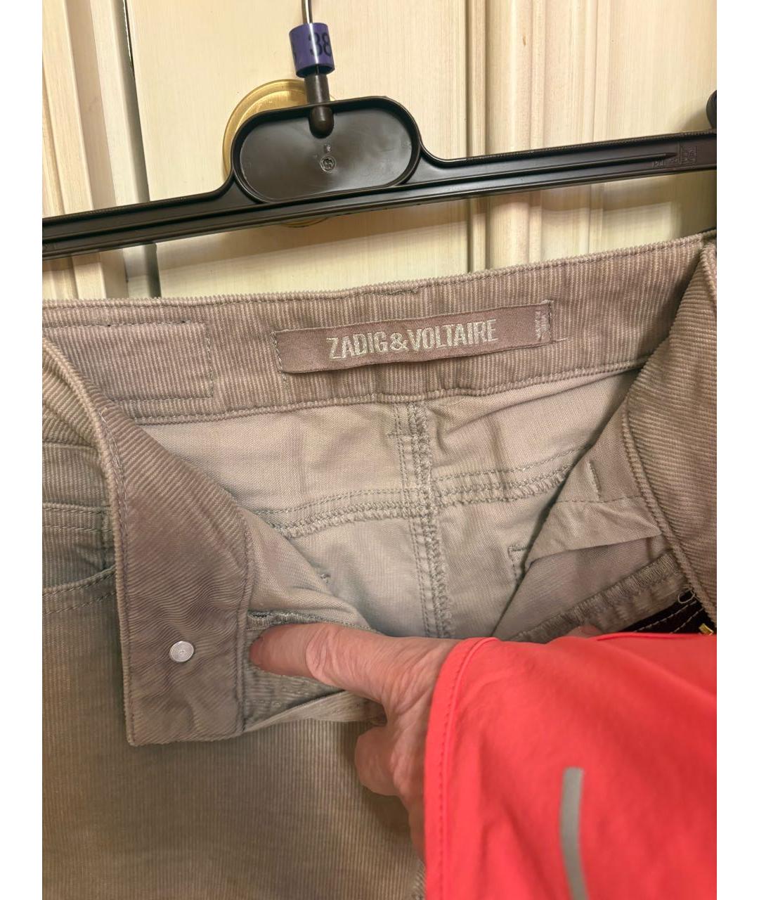 ZADIG & VOLTAIRE Бежевые хлопковые прямые джинсы, фото 3