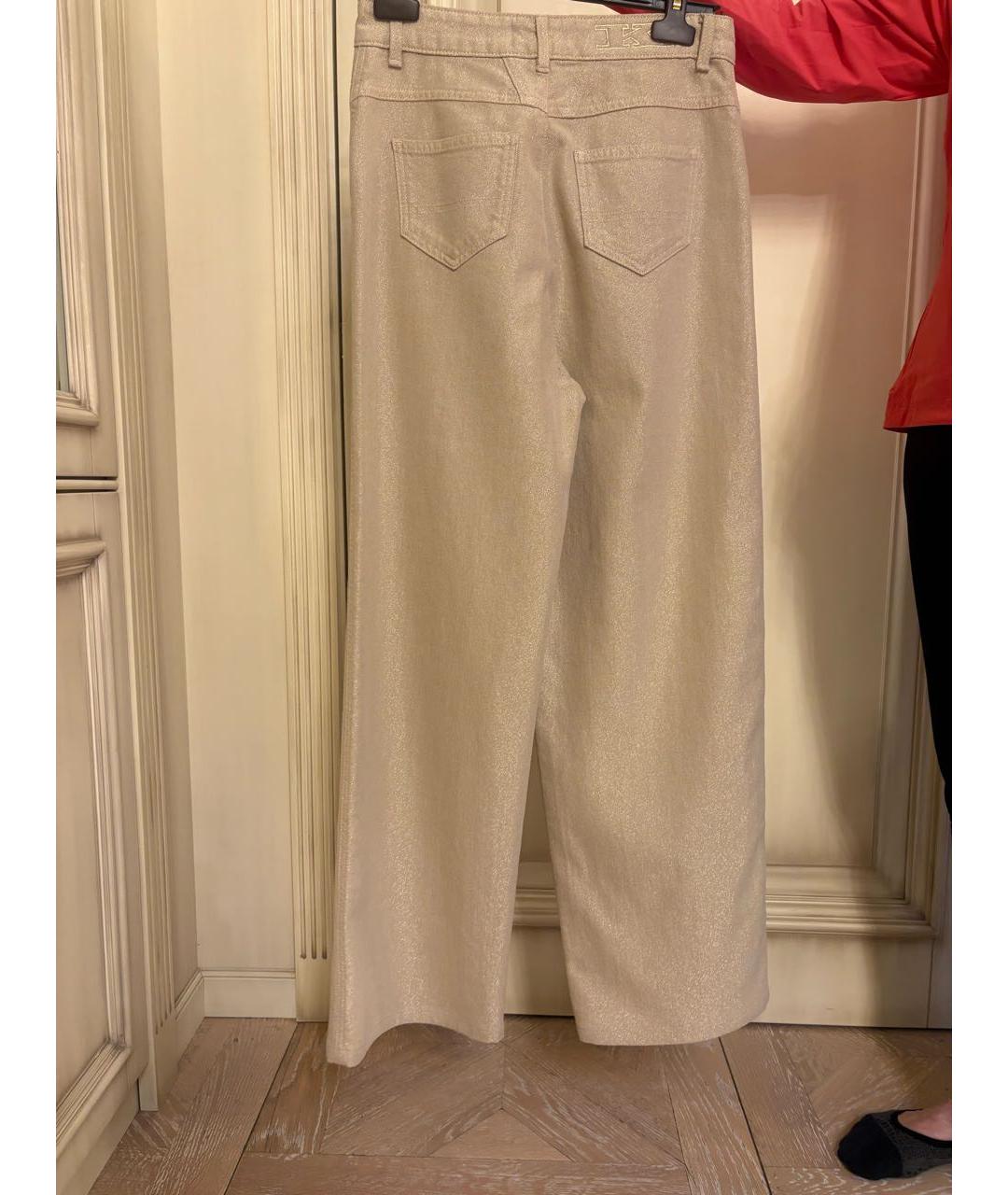 KITON Золотые хлопковые прямые джинсы, фото 2