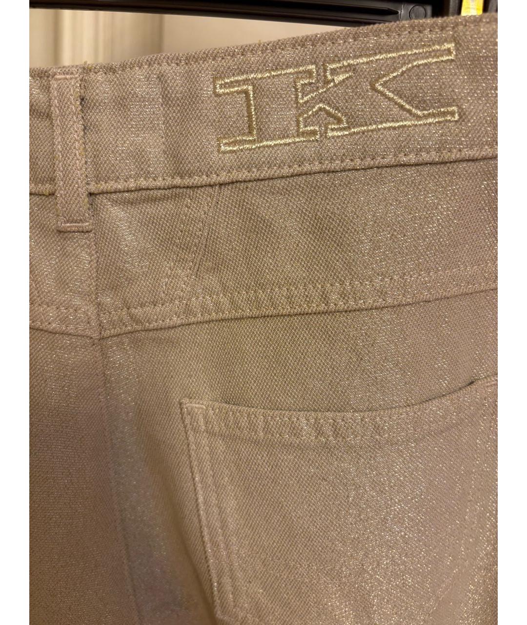KITON Золотые хлопковые прямые джинсы, фото 4