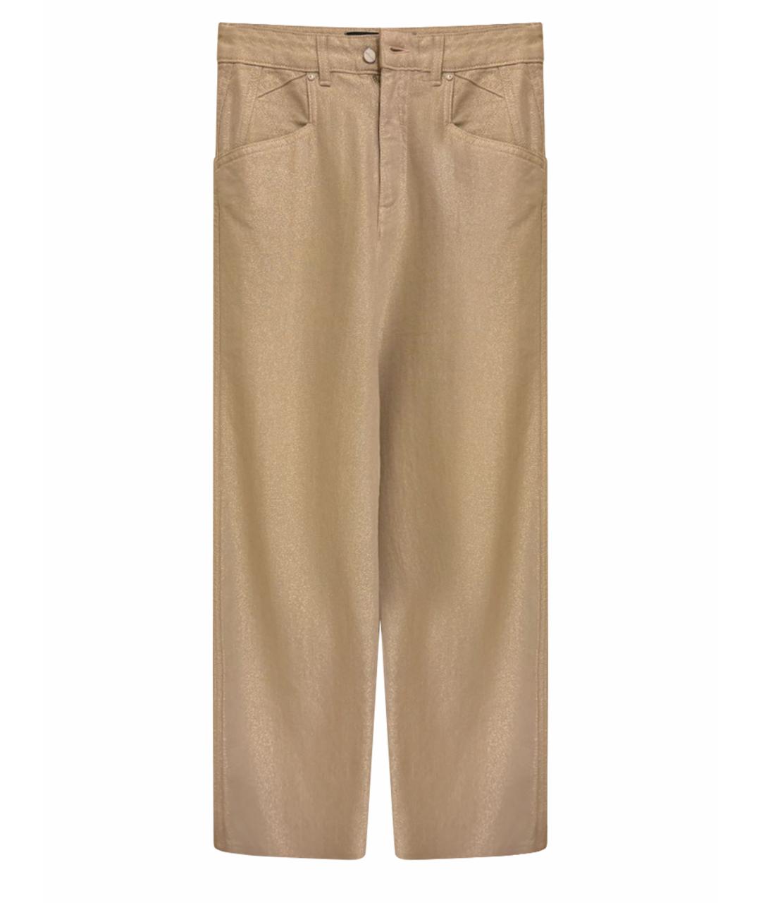 KITON Золотые хлопковые прямые джинсы, фото 1
