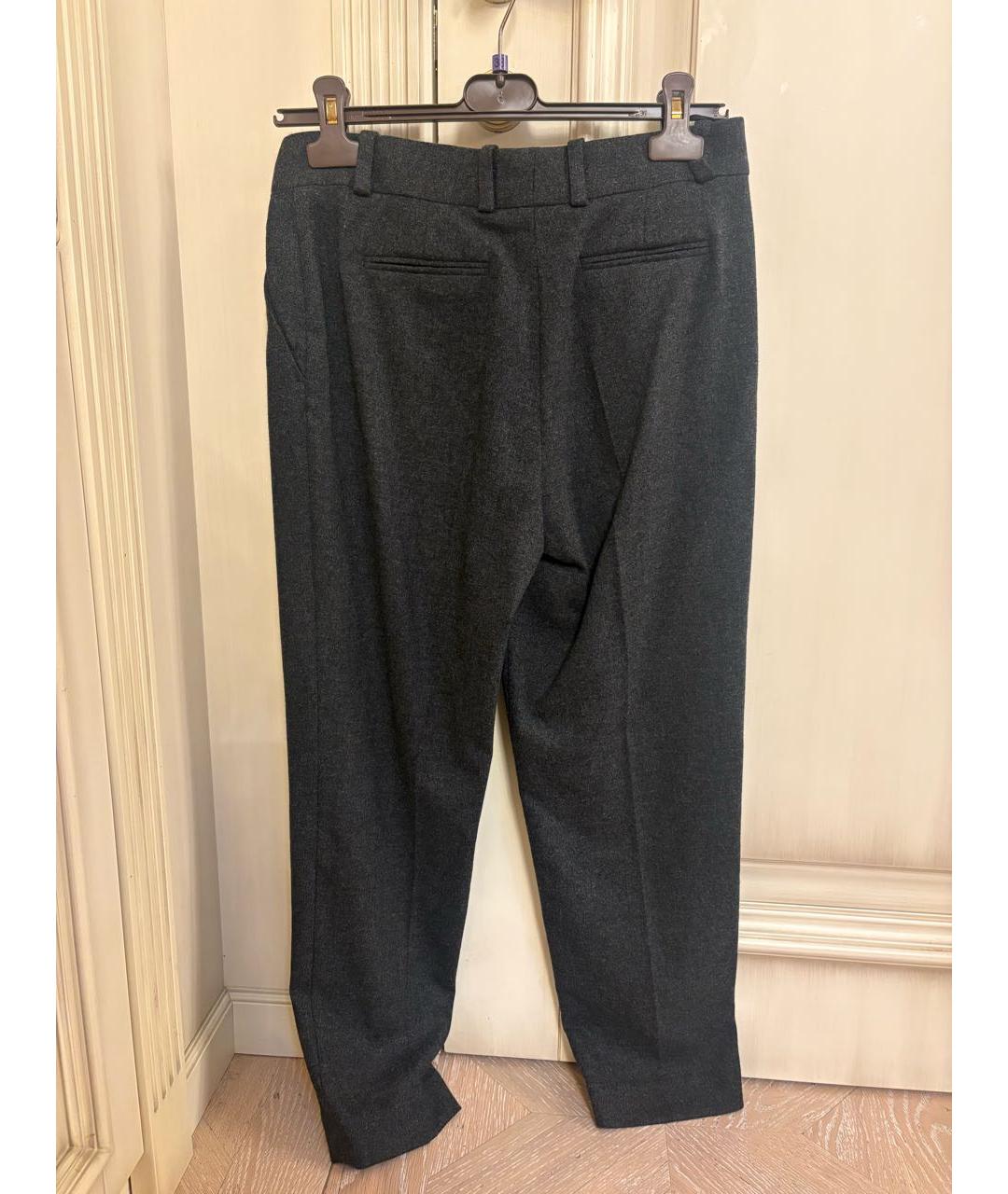 LORO PIANA Антрацитовые кашемировые прямые брюки, фото 2