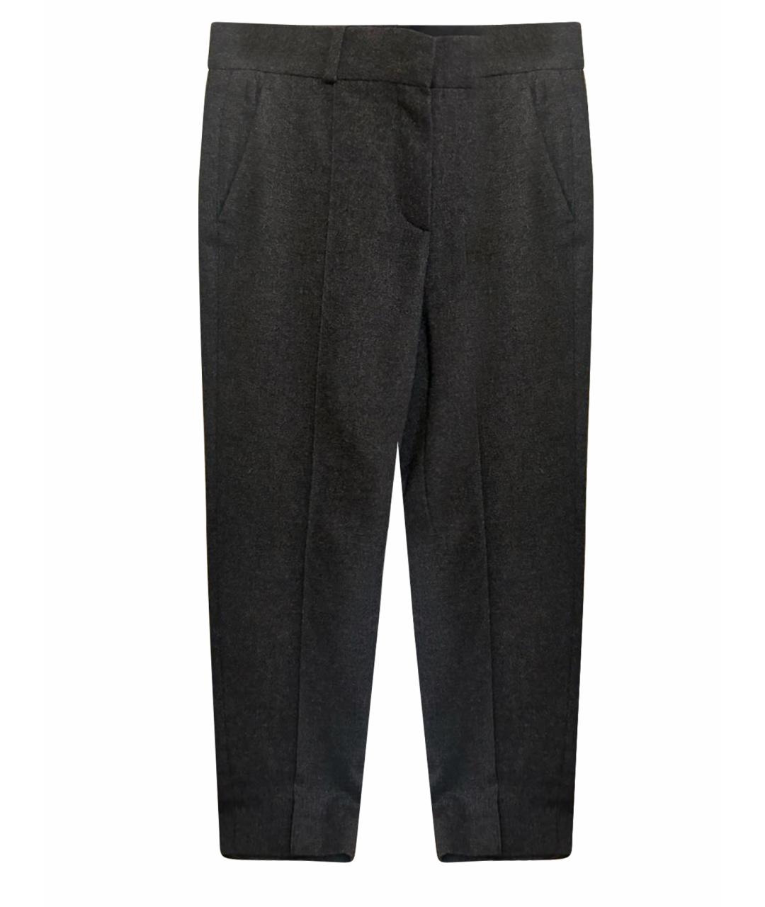 LORO PIANA Антрацитовые кашемировые прямые брюки, фото 1