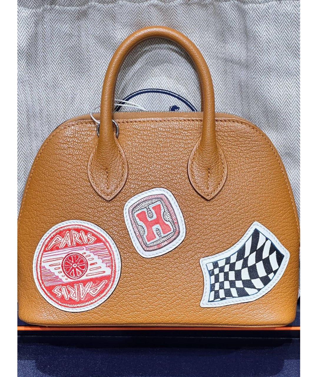 HERMES Оранжевая замшевая сумка через плечо, фото 3