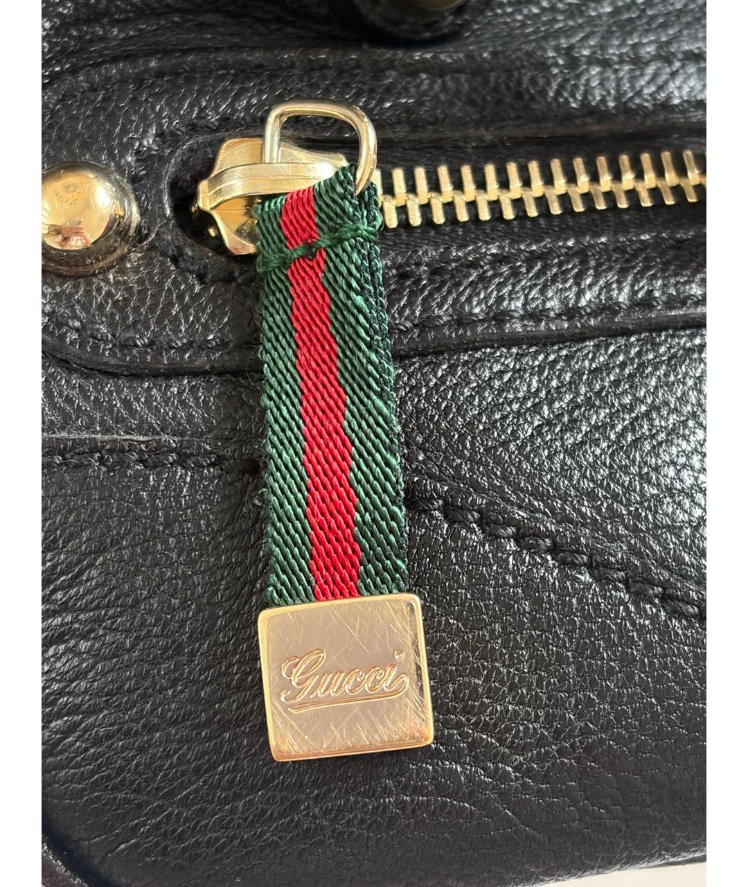 GUCCI Черная кожаная сумка через плечо, фото 6