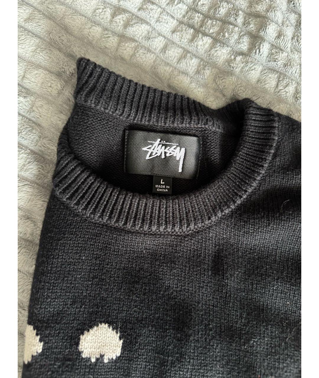 STUSSY Черный хлопковый джемпер / свитер, фото 4