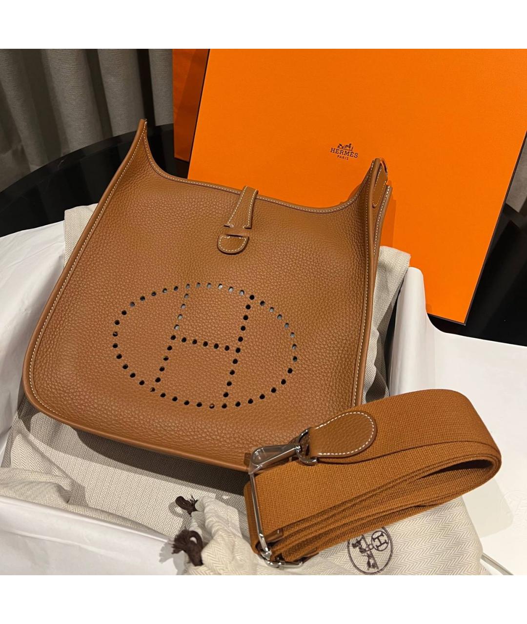 HERMES Коричневая кожаная сумка через плечо, фото 2
