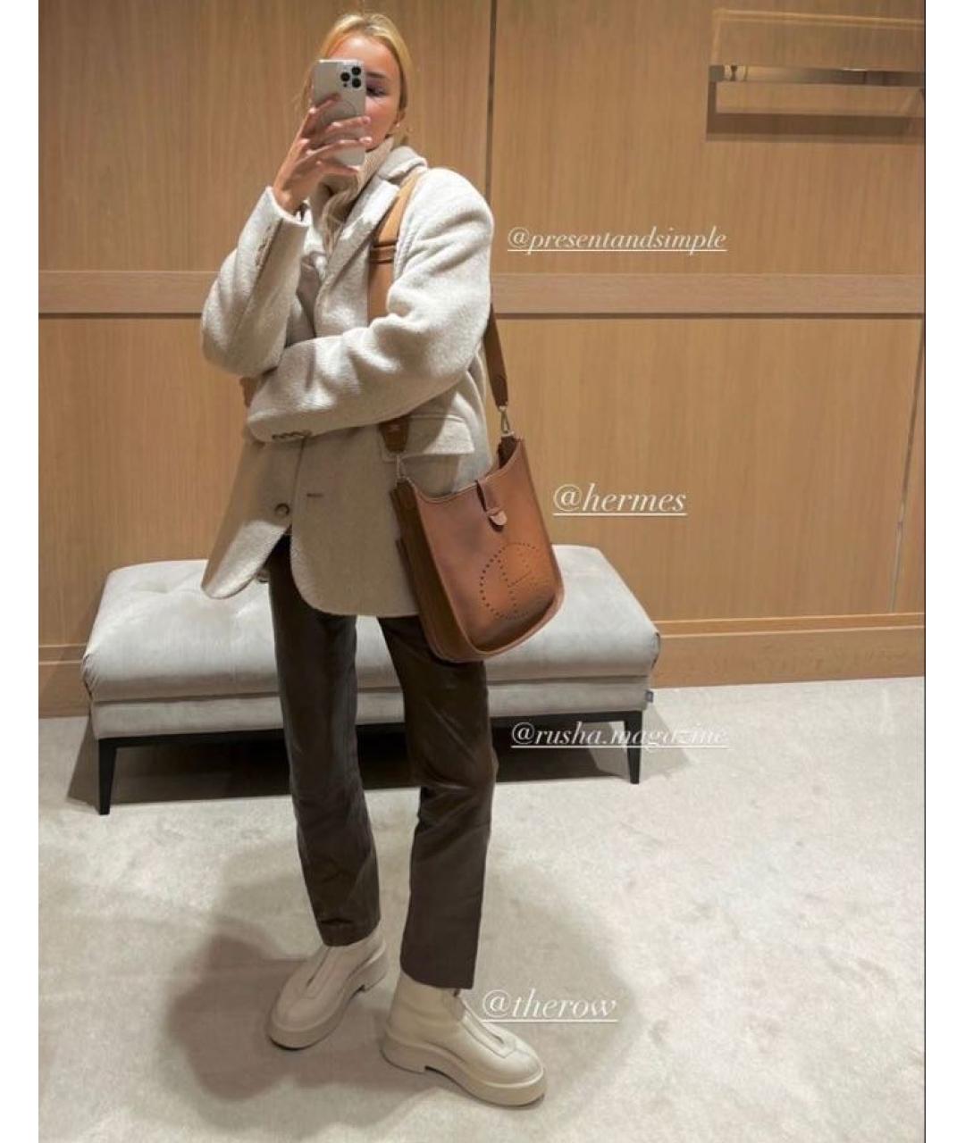 HERMES Коричневая кожаная сумка через плечо, фото 5