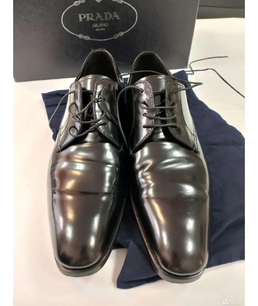 PRADA Черные кожаные туфли, фото 2