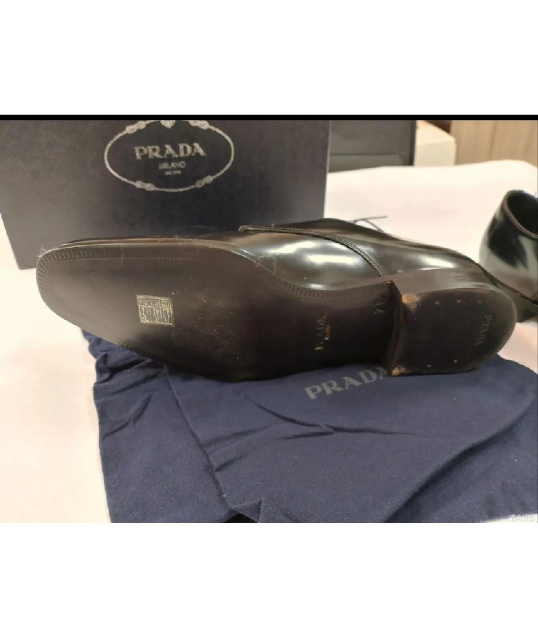 PRADA Черные кожаные туфли, фото 5