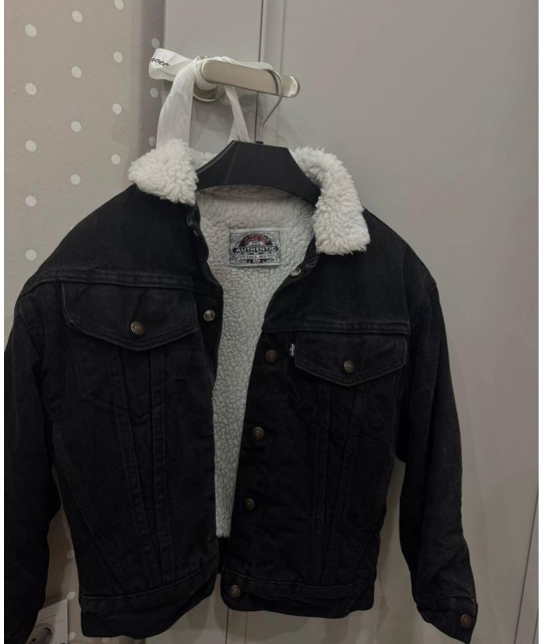LEVI'S Черная деним куртка, фото 4