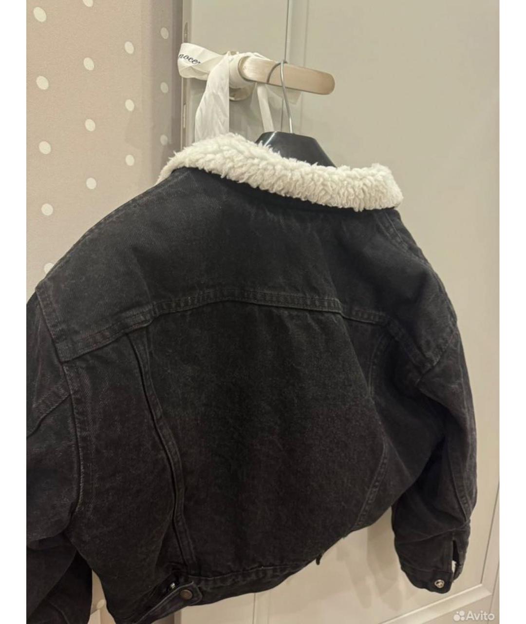 LEVI'S Черная деним куртка, фото 3