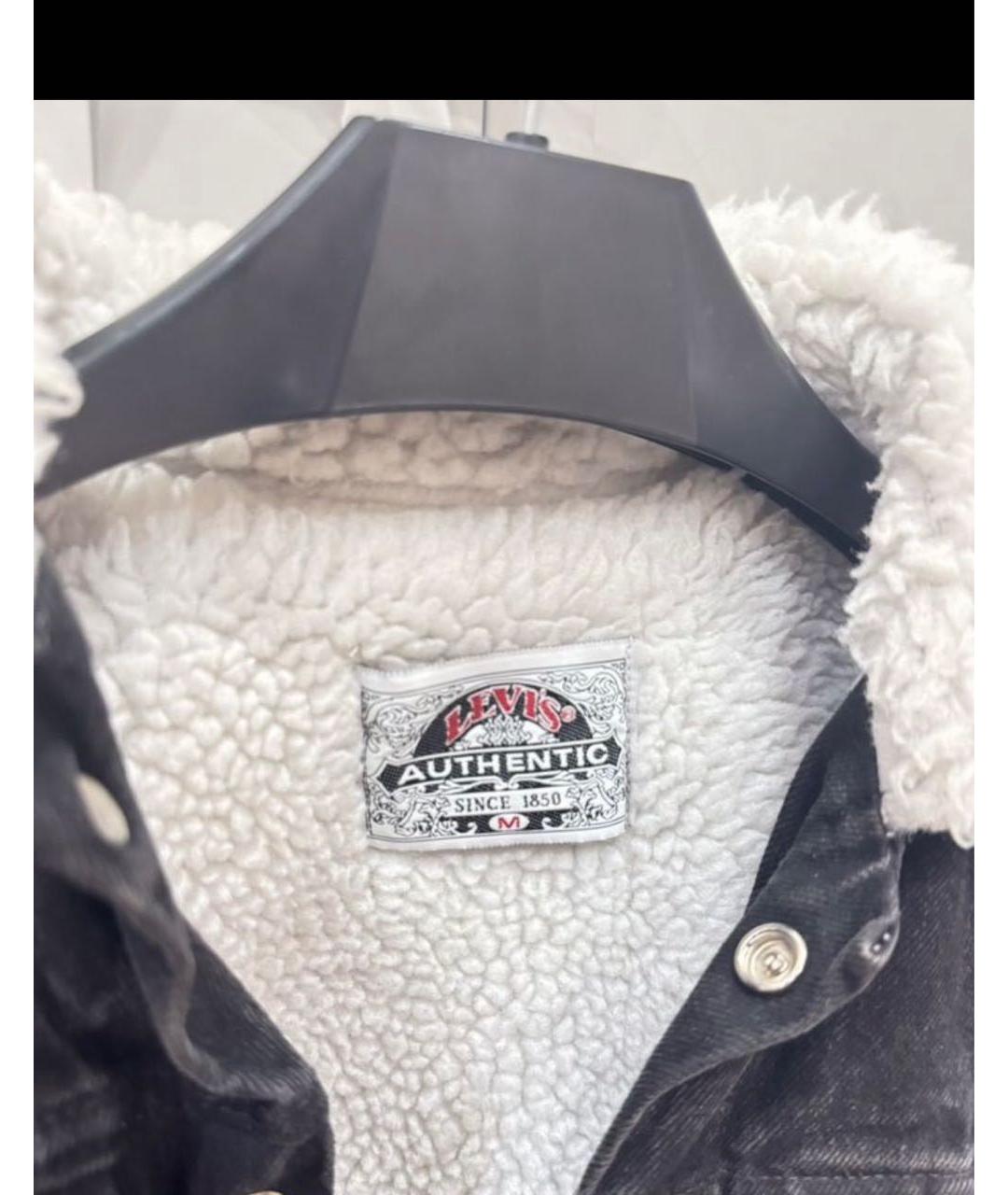 LEVI'S Черная деним куртка, фото 2