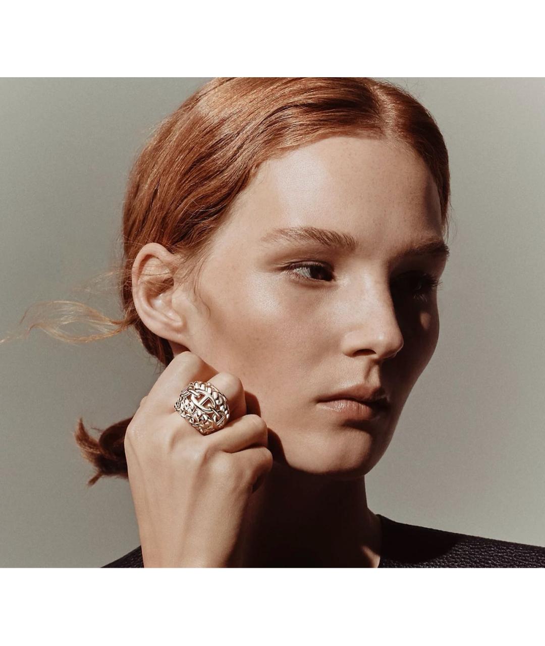 HERMES Серебряное серебряное кольцо, фото 8