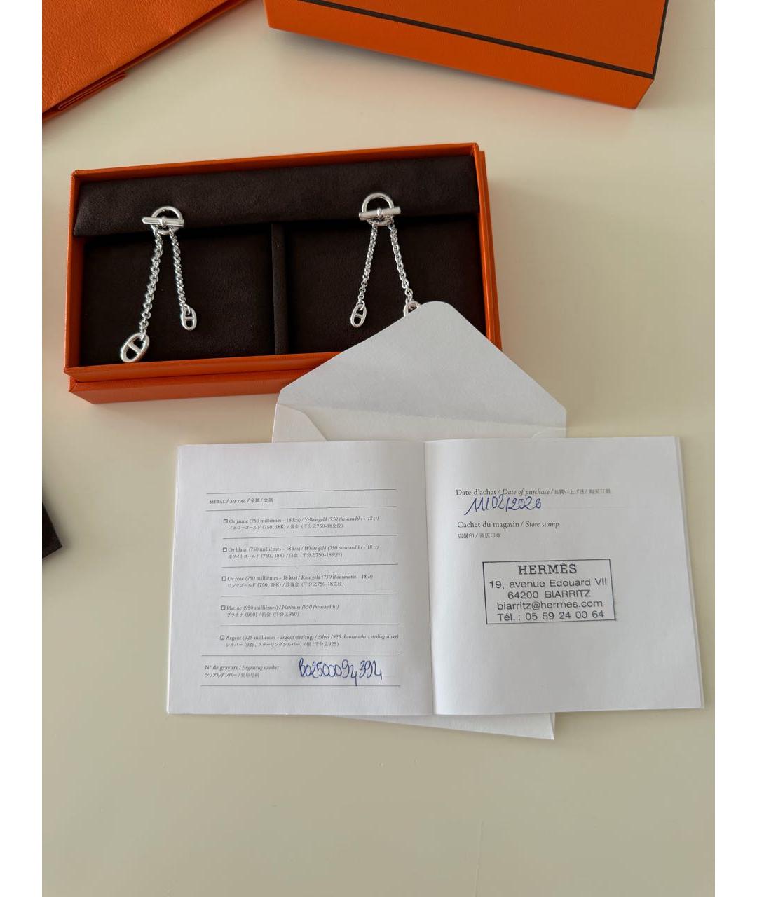 HERMES Серебряные серебряные серьги, фото 6