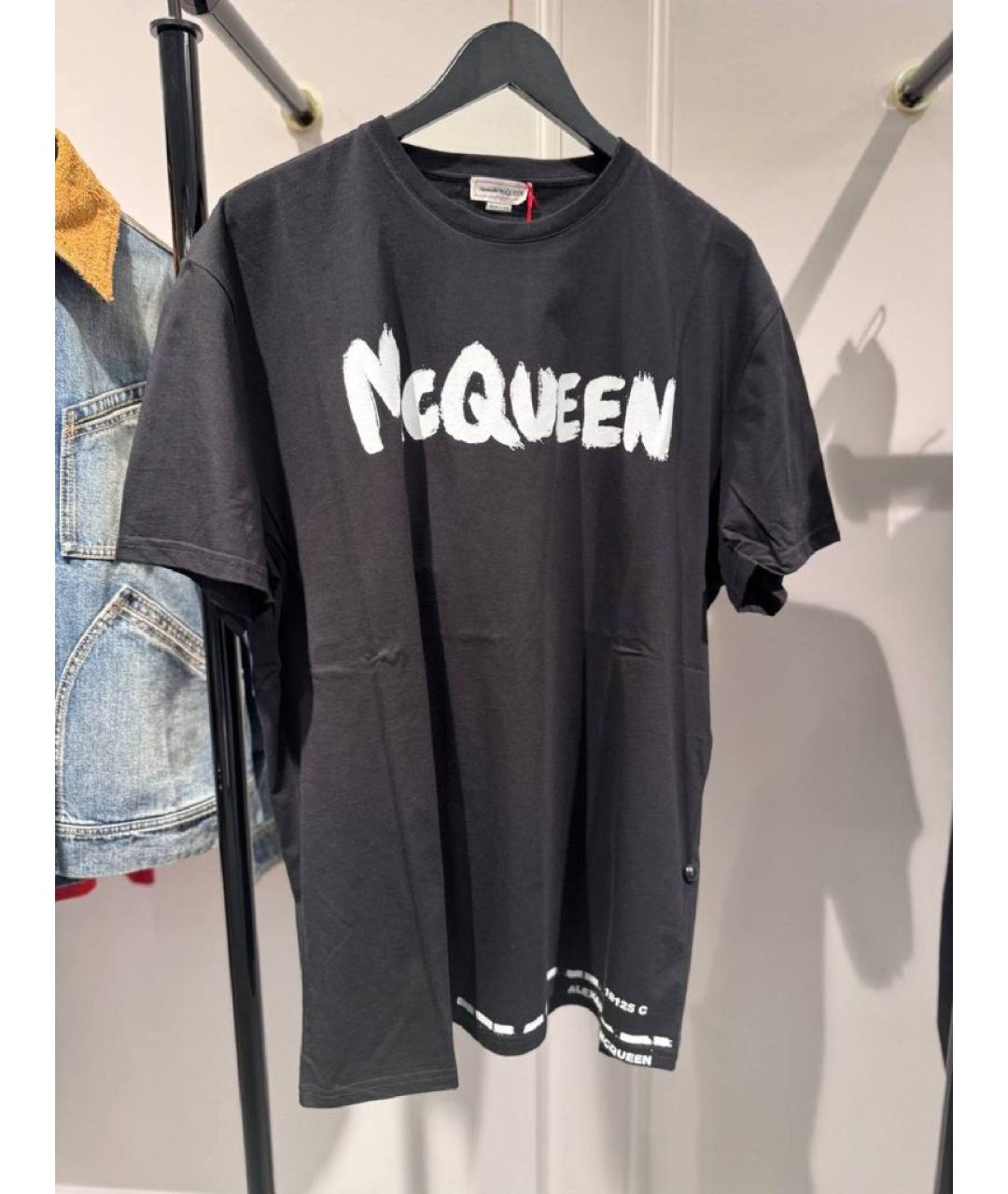 ALEXANDER MCQUEEN Черная хлопковая футболка, фото 6